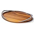 nambe Braid Serving Platter | 19-Inch | Large Serving Tray for Party | Platters for Serving Snacks, Food, Cookies | Dessert Platters | Kitchen Trays for Serving Pastries or Appetizers (Acacia Wood)