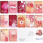 Motiskyy 72 Sets Valentine's Day Cards Assortment Scripture Religious Valentine Blessed Assorted Flower Greeting Valentine Cards with Envelopes for Christian Valentine's Day Adults