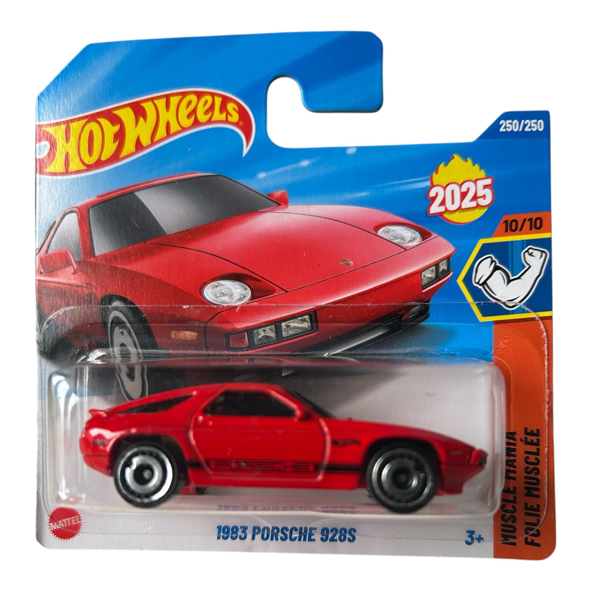 Hot Wheels - 1983 Porsche 928S - Muscle Mania 10/10 - HYW53 - Short Card - Red - Mattel 2025 - Licensed Porsche Model - 1:64