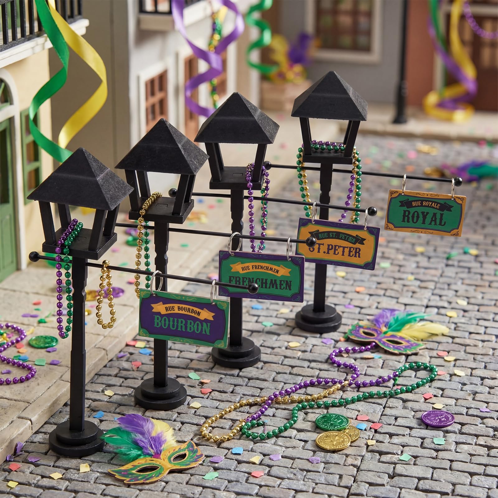 Photo 1 of **************ONLY A 2 COUNT*************
Amyhill Mardi Gras Decorations 4 Pcs 13.7 Inch New Orleans Street Signs Lamp Post Centerpiece Wooden New Orleans Street Party Supplies with 8 Signboard for Mardi Gras Table Decor (Not Include Candle)