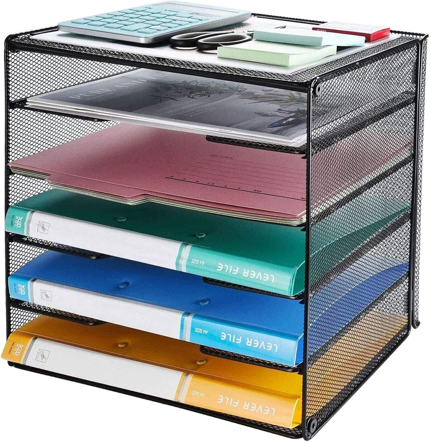 Veesun Paper Letter Tray Organizer Mesh Desk File Organizer with 3 Tier