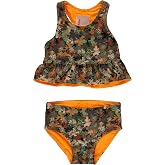 RuffleButts Toddler Girls Reversible Peplum - UPF50+ 2 Piece Tankini | Relaxed Fit, Tank Top Silhouette, Brief Bottom, Modern Style, Beach And Pool Wear