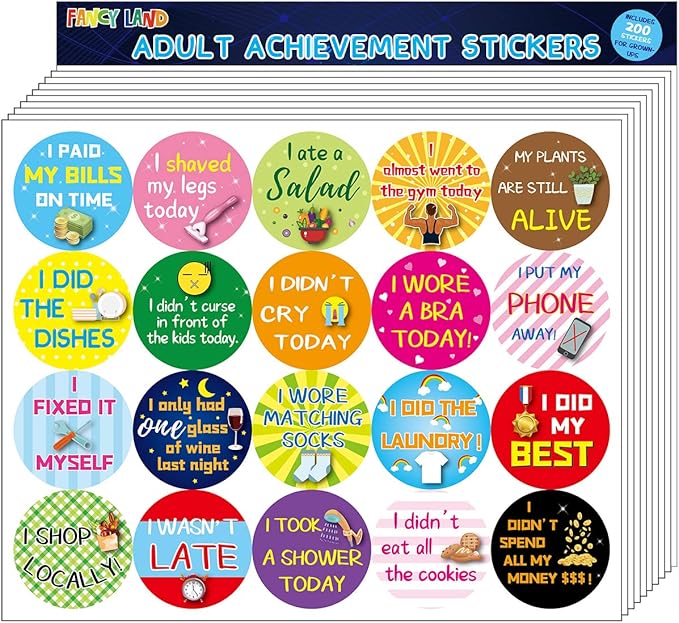 200 Adulting Stickers Funny Reward Sticker for Adults Achievement Gag