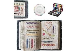 DIY Embroidery Book, Embroidery Book Kit, Comprehensive Sewing Guide with 86+ Patterns, Tools & Floss Set, Portable & Travel-