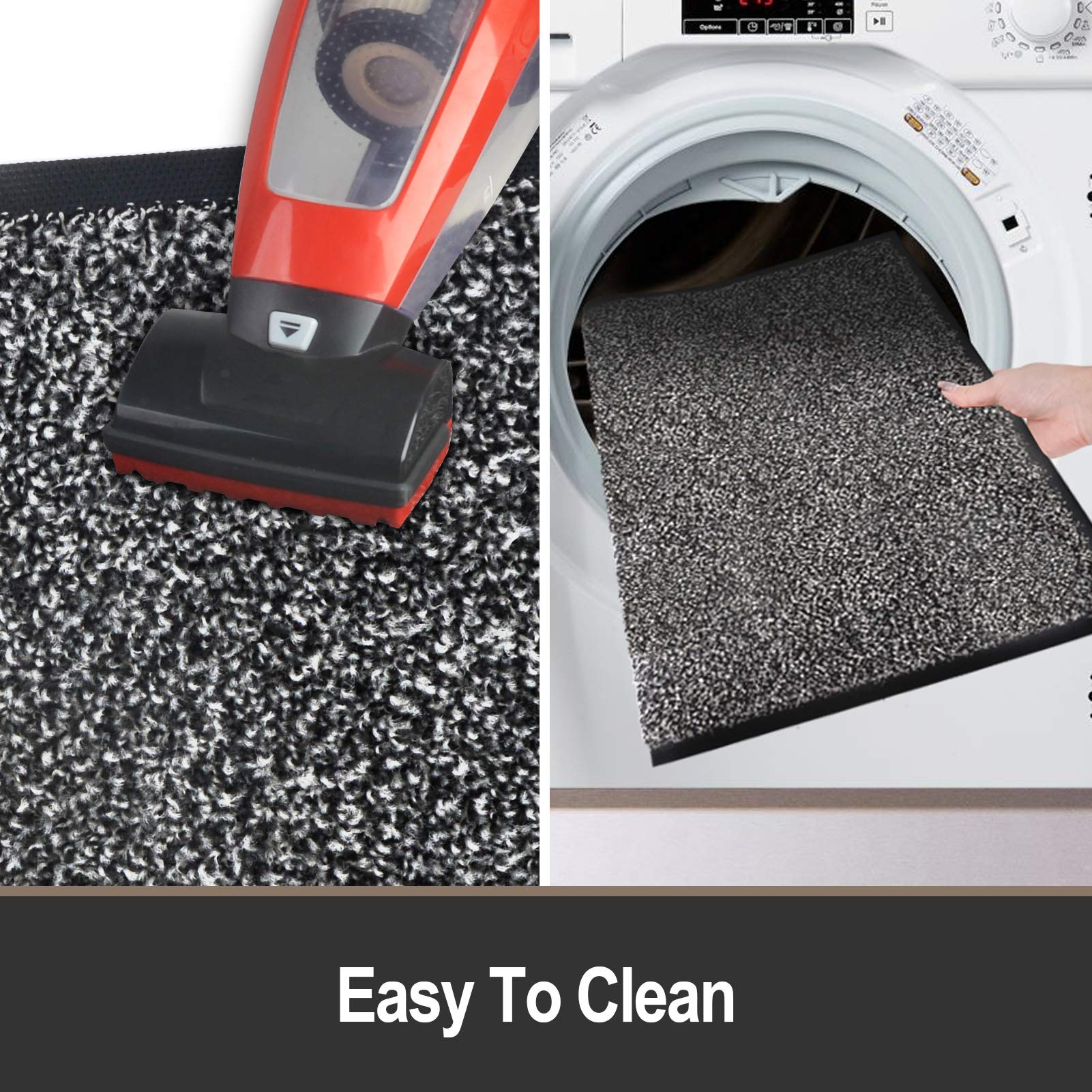 Mibao Dirt Trapper Door Mat for Indoor&Outdoor, 24" x 36", Grey Black