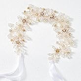 YOUlDIANZI Flower Princess Headpiece, Pearl Bridal Hair Accessory for Women Wedding Hair Band for Bride Princess Crown First Communion Headpiece for Womens Birthday, Party, Wedding