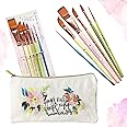 Travel Watercolor Brushes for Artists + Pouch- Set of 6 Paint Brushes for Beginners & Pros-Water Color Brushes-Assorted Paint
