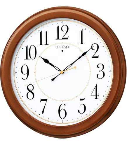 SEIKO Clock ヴィンテージ置時計 ブラウン Seiko 13 Inch Numbered Wood Finish Wall Clock,Brown : Amazon.ca: Home