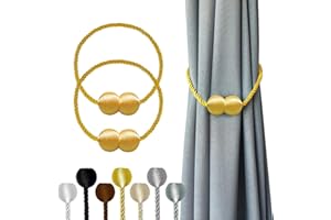 Magnetic Curtain Tiebacks Black 2pcs, Curtain Tiebacks Buckles Holdbacks Holders Hooks Clip for Home Outdoor Bedroom Office D