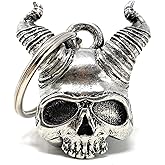 Bravo Bells Hell Skull Motorcycle Bell – Good Luck Biker Accessory or Keychain – Made in USA with Premium Lead-Free Pewter