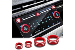 DvlynAuroa 4PCS Aluminum Decorative Switch Ring Trims Cover Set (Red) – Interior Upgrade, Scratch-Resistant, Non-Slip, Accessories Compatible with 2024–2026 Hyundai Santa Fe & Santa Cruz