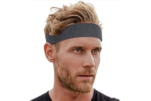 Tough Headwear Terry Cloth Running Headband - Sweat-Wicking Athletic Sweat Band - Court-Ready Basketball Accessories - Dark Grey