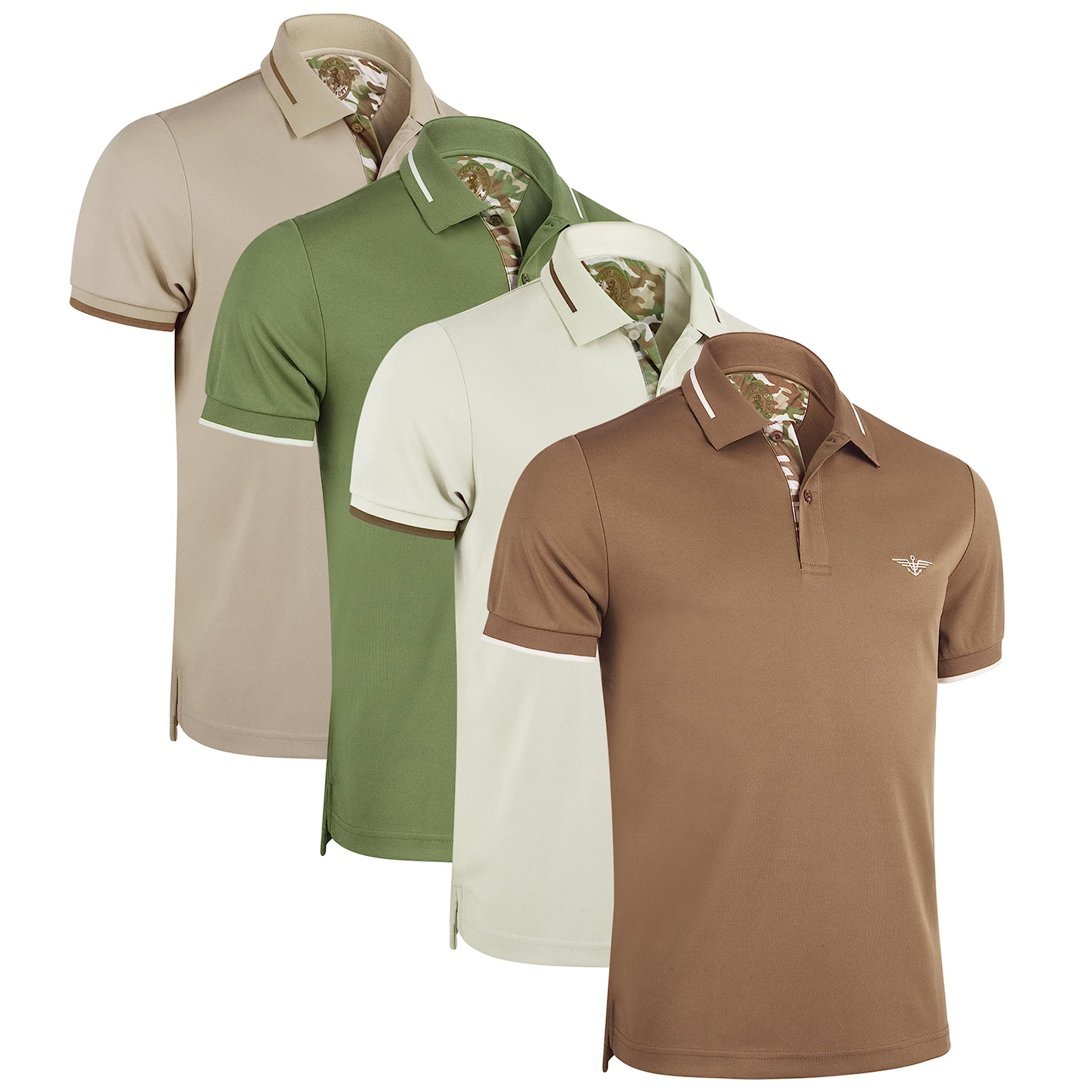 Photo 1 of Albert Morris Mens Striped Short Sleeve Polo Shirts 4 Pack - Regular Fit - Multicolor - Valor Striped - X-Large