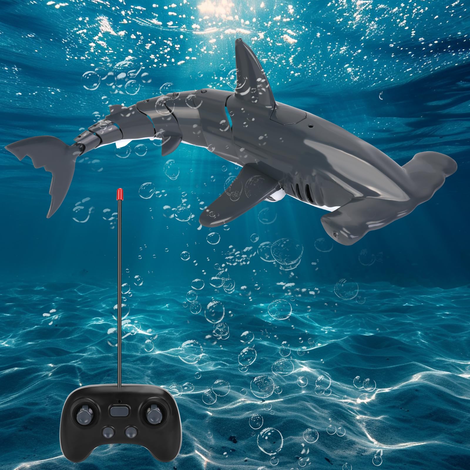 Photo 1 of ***UNTESTED POSIBLY FOR PARTS*** Remote Control Shark High Simulation RC Shark Toys for Summer Swimming Pool Bathroom, Great Gift RC Boat Water Toys for 6+ Year Old Boys and Girls, Gray