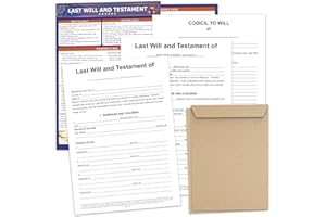 AMD PRINT Last Will and Testament Kit 2025 – Legal Will and Trust Forms for Estate Planning, Do It Yourself Kit for Peace of Mind – Includes 2 Forms, Codicil Guide, Information Sheet, Kraft Envelopes