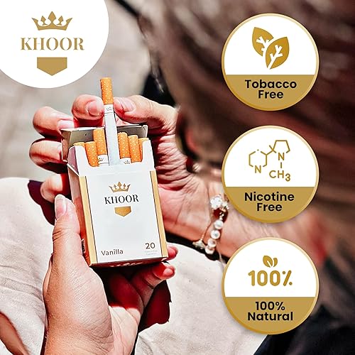 vanilla tobacco cigarettes KHOOR Herbal Cigarettes - 2 Vanilla Packs, Non-Addictive, Tobacco-Free &  Nicotine-Free, Traditional Cigarette Substitute, Premium Vanilla Flavor - 2  Packs (40 Sticks) in Saudi Arabia