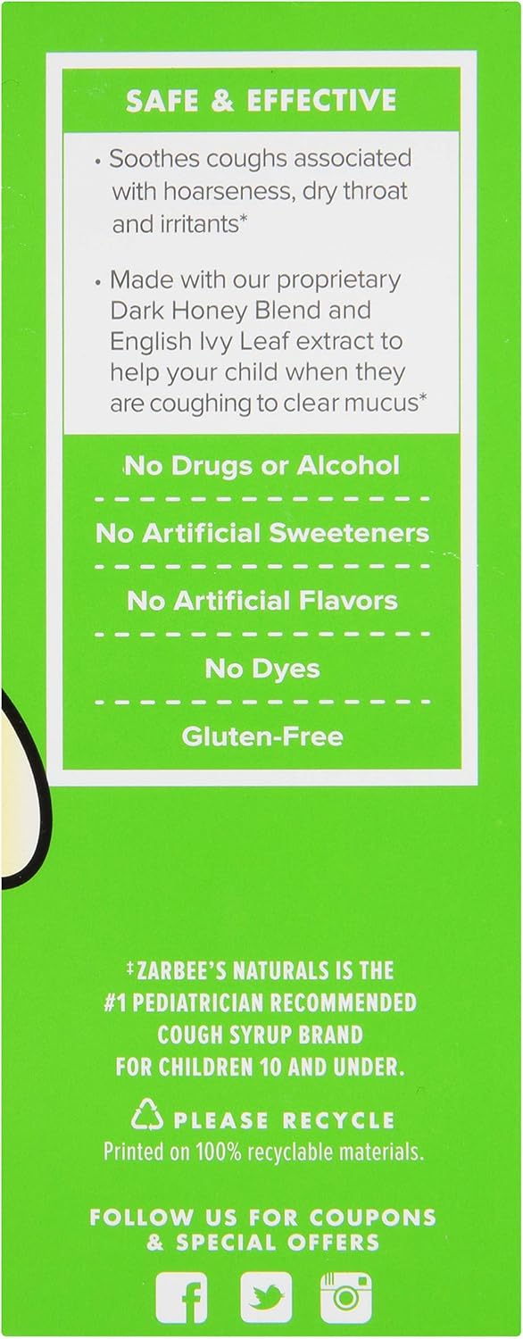 Amazon Com Zarbee S Naturals Children S Cough Syrup Mucus With