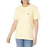 Carhartt Womens Exclusive Loose Fit Heavyweight Short-Sleeve Pocket Logo Graphic T-Shirt