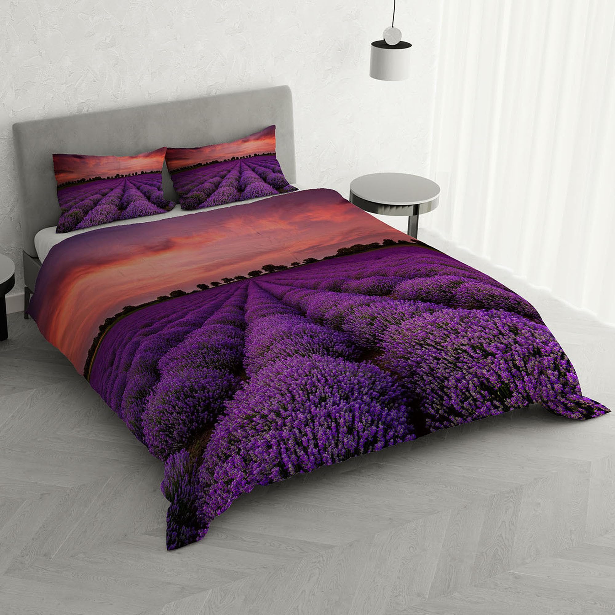 Italian Bed Linen MB HOME ITALY, Goodnight Duvet Cover Set, Lavender, Double