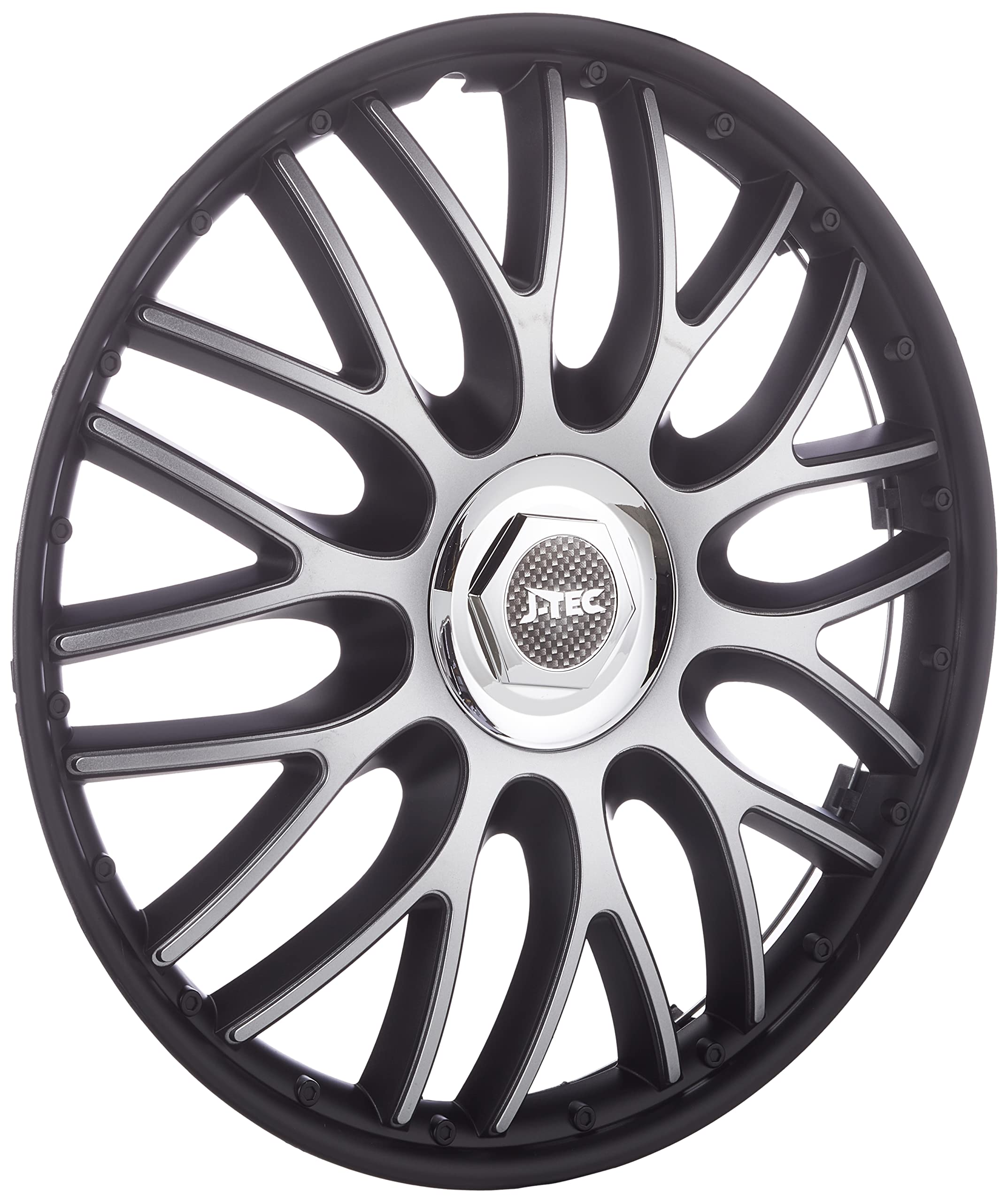 J-Tec Set of 4 wheel covers Orden 16-inch black + chrome ring