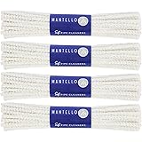 Mantello Soft Bristle Pipe Cleaners - 4 Bundles, 176 Count - 100% Cotton Steel Wire - Glass Metal Ceramic Pipe Cleaner - Wrap