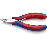 KNIPEX - 35 42 115 Tools - Electronics Pliers, Half Round Tips, 4.5 Degree Angled, Multi-Component (3542115)