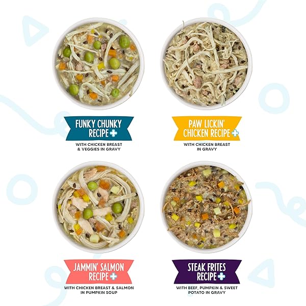 WERUVA MEALS ‘N MORE NATURAL WET DOG FOOD, WOOF WOOF FLOOF! SKIN & COAT HEALTH VARIETY PACK, 3.5OZ CUP (PACK OF 10)