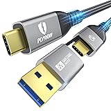 For Thunderbolt 4 Cable 40Gbps 2 in 1 USB C Cable