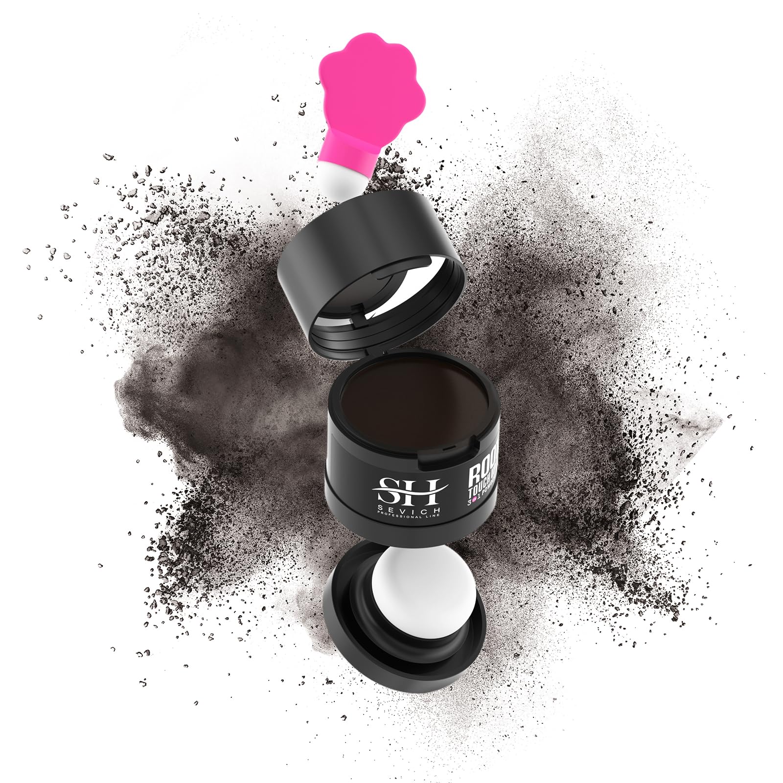 Sevich Hairline Powder 2.0，Instantly Conceals Hair Loss, Root Touch up Powder, Hair Shadow Toppers for Women & Men Thinning Gray Hair, Windproof & Sweatproof, 48H Makeup Lasting, Dark Brown