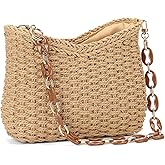 RNIEGA Straw Summer Purses for Women Cute Straw Crossbody Bag Woven Beach Shoulder Bag for Women Vacation