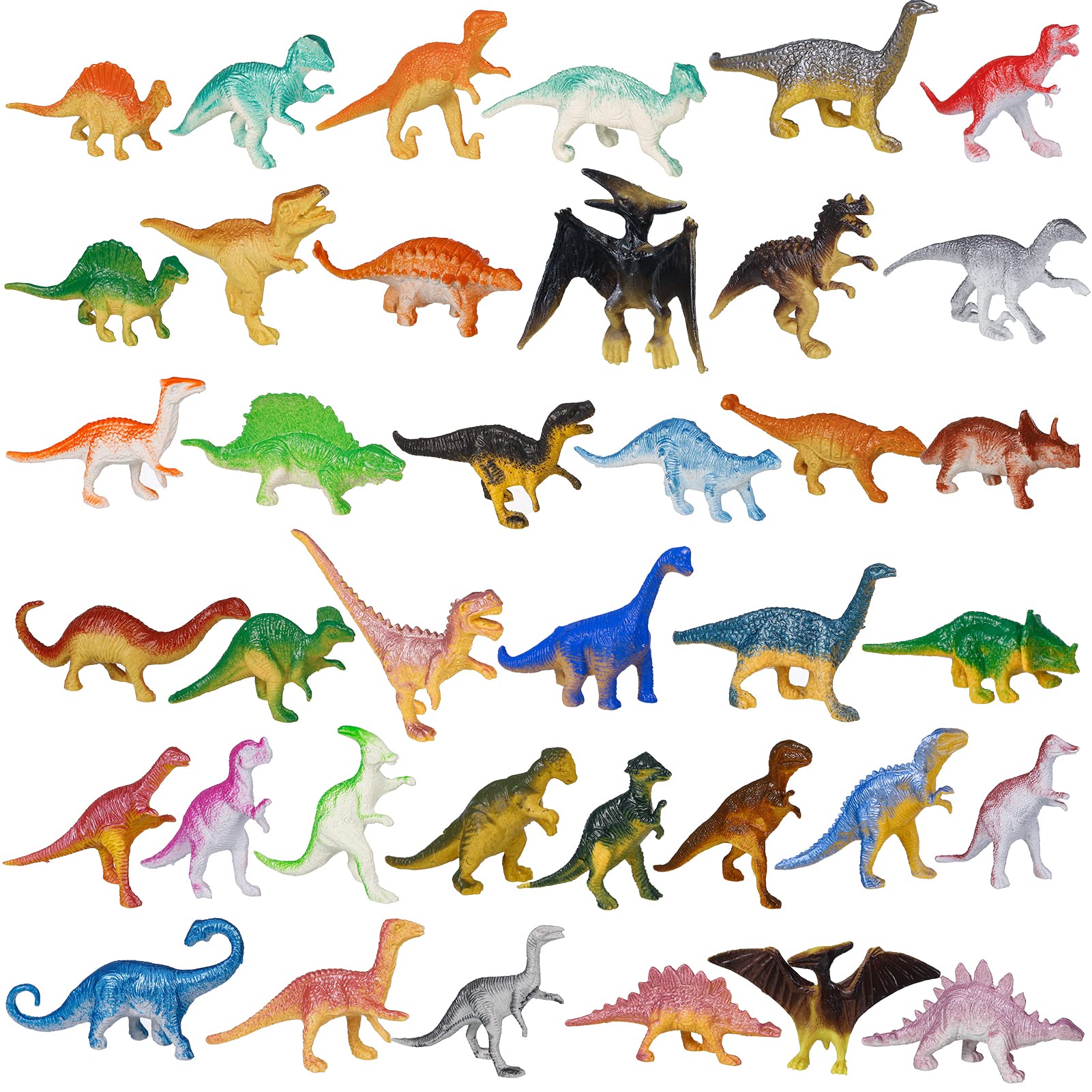 39Pcs Mini Dinosaur Toys, Play Set Plastic Realist Figures for Kids Cake Topper Party Decorations