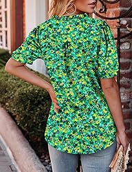 KISSMODA Women's Tunic Tops Casual V Neck Short