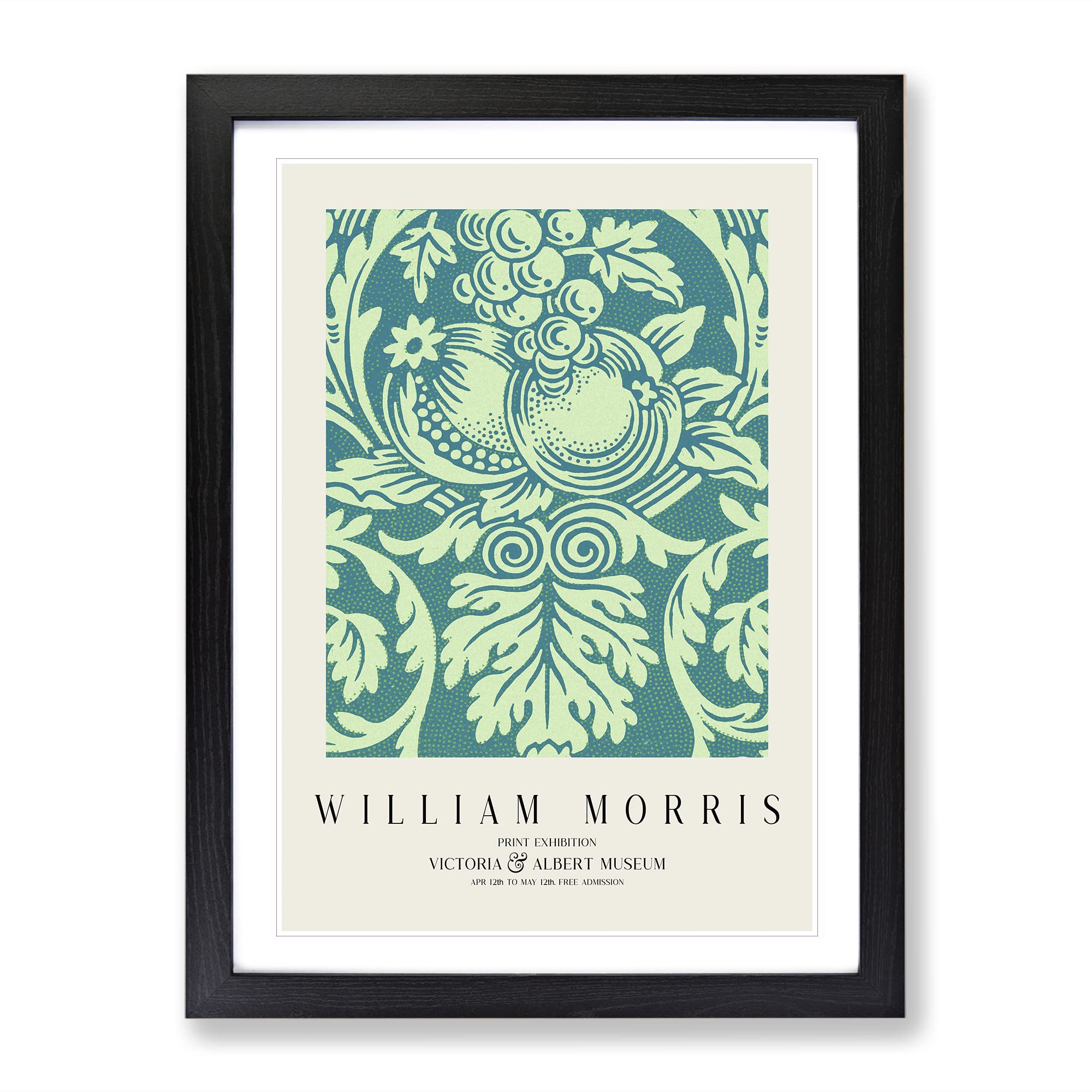 Queen Anne By William Morris Exhibition Museum Painting Framed Wall Art Print, Ready to Hang Picture for Living Room Bedroom Home Office Décor, Black A3 (34 x 46 cm)