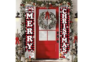 IPARTYCOOL Upgraded, Ideal Christmas Porch Door Decorations, Large 71x12in, Premium Merry-Christmas Banner, NO-DIY, Classic Design, HQ Fabric, HD Printing, Perfect for Outdoor Christmas Decorations Indoor