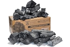 The Bincho Grill - Binchotan Charcoal 11 lbs – Premium Japanese Grill Style Hardwood, 95% Carbon, Smokeless High-Heat, Long Burn for Yakitori, Reusable
