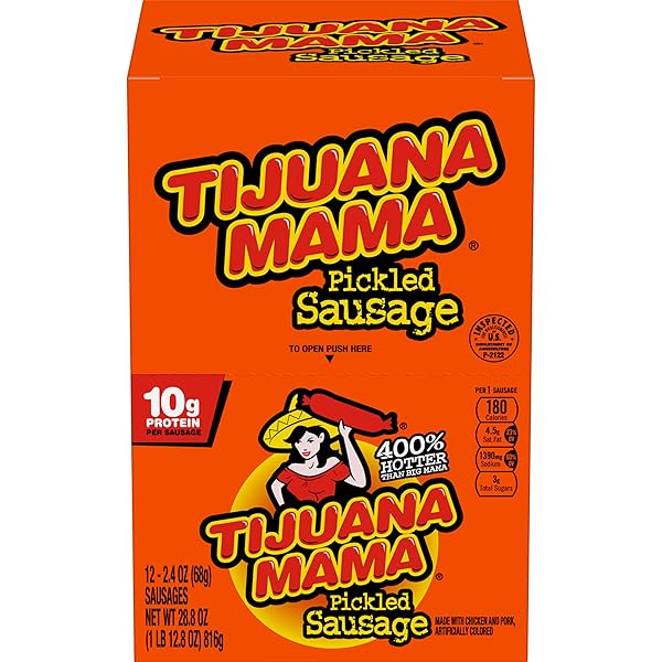 PENROSE TIJUANA MAMA PICKLED SAUSAGES, 2.4 OUNCE, 12 PACK