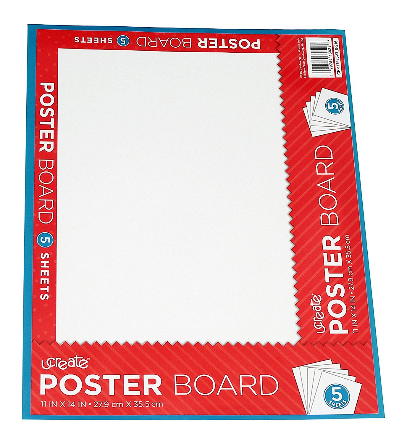 U-Create Ucreate White Poster Board, 11&quot; x 14&quot;, 5 Pack (13825)