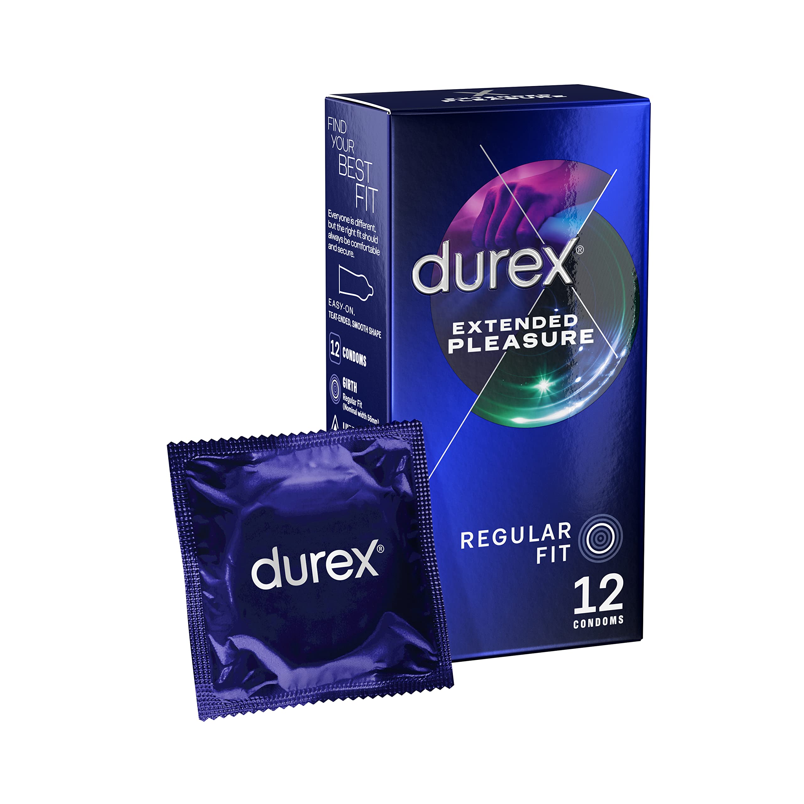 Durex Extended Pleasure Condoms, Clear, Pack of 12
