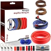 0 Gauge Amplifier Wiring Kit 3000W,Complete Car Audio Install kit with 17FT 0 AWG CCA Power Cable,RCA Cable &amp; Speaker Wire,100A AGU Fuse Holder,3ft CCA Ground | for Subwoofer Amp Wiring Kit