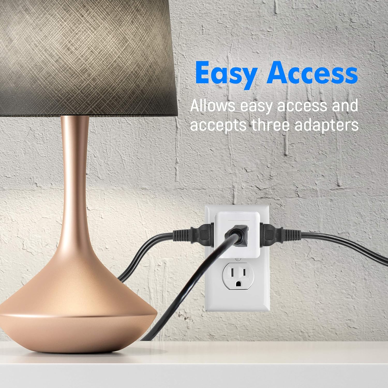 Maximm Current Wall Tap (4-Pack) Easy Access with 3 Prong Outlet Cube Plug Adapter Expanding It Into 3 AC Outlets, Perfect for Travel, ETL Listed White - - 