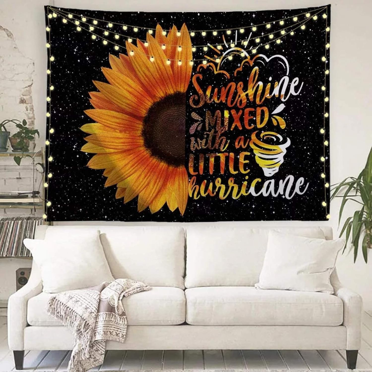 QAPZI Tapiz de Pared de Girasoles, Tapiz artístico Grande para Colgar