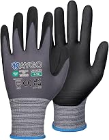KAYGO 3 Pairs Safety Work Gloves MicroFoam Nitrile Coated KG18N