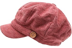 MIRMARU Women's Classic Visor Baker boy Cap Newsboy Cabbie Winter Cozy Hat with Comfort Elastic Back