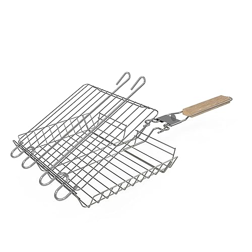 The Purple Cricket 430 Stainless Steel Grilling Basket, Adjustable