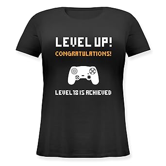Geburtstag - 18. Geburtstag - Gamer Level 18 - Lockeres Damen-Shirt in großen Größen mit Rundhalsausschnitt