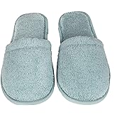 Arus Womens Turkish Terry Cotton Cloth Spa Slippers One Size Fits Most, Seafoam, 6-9.5 Wide Women