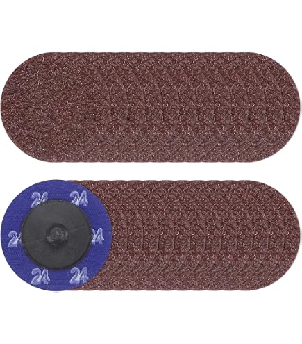 HARFINGTON 25-Pack 2” 60-Grit R-Type Quick Change Sanding Discs – Silicon Carbide Roll Lock For Die Grinders, Rust & Paint Removal