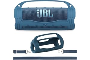 XEGIMOR Silicone Cover Case for JBL Flip 7 Portable Bluetooth Speaker Accessories, Flip 7 Speaker Protective Case with Silicone Handle and Shoulder Strap (Blue)