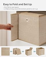 SONGMICS Storage Boxes Set of 6 30x30x30 cm Fabric Boxes with Handles view 4