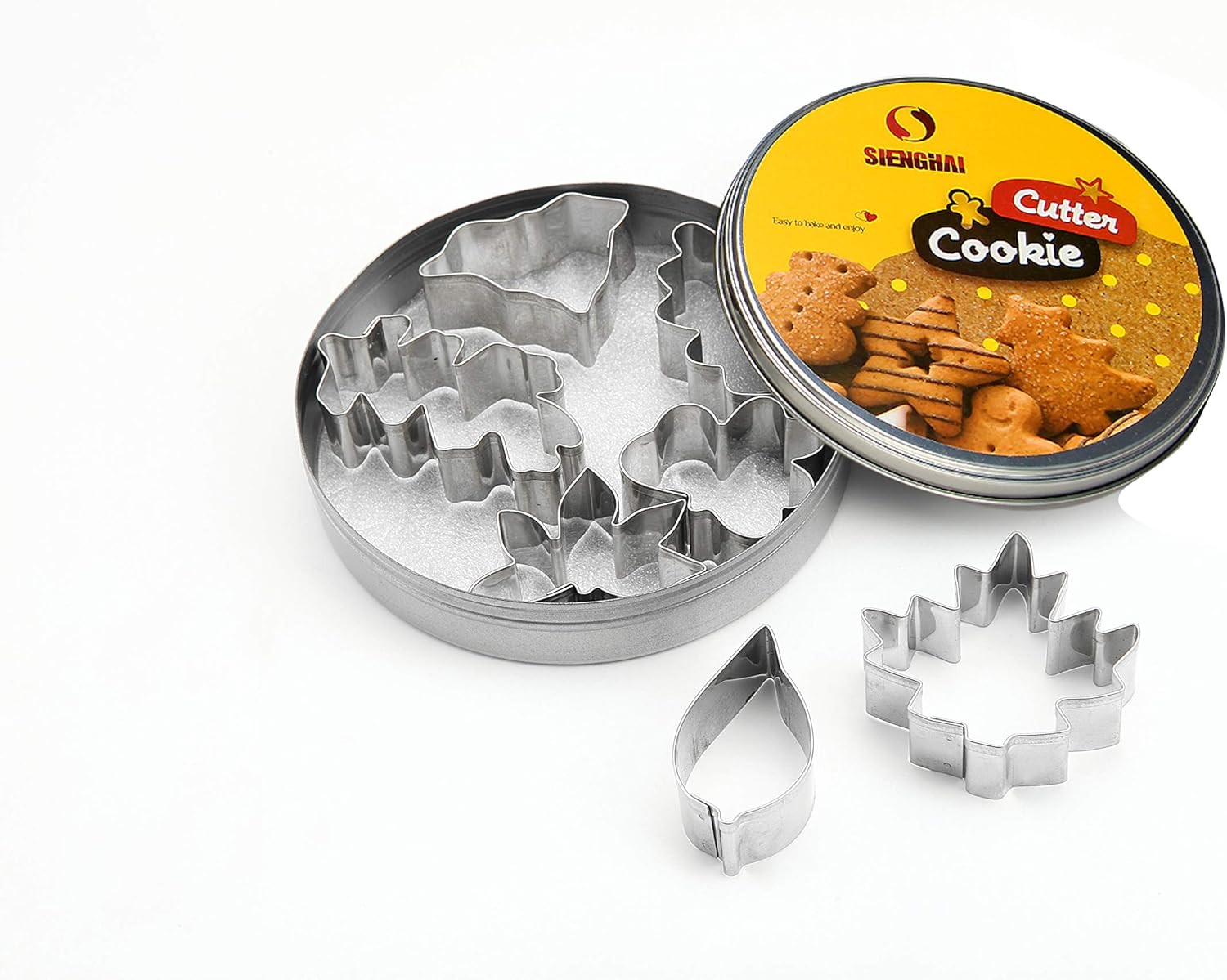 ShengHai 7-Piece Leaf Cookie Cutter Set, Metal Cookie Cutter Set of 7